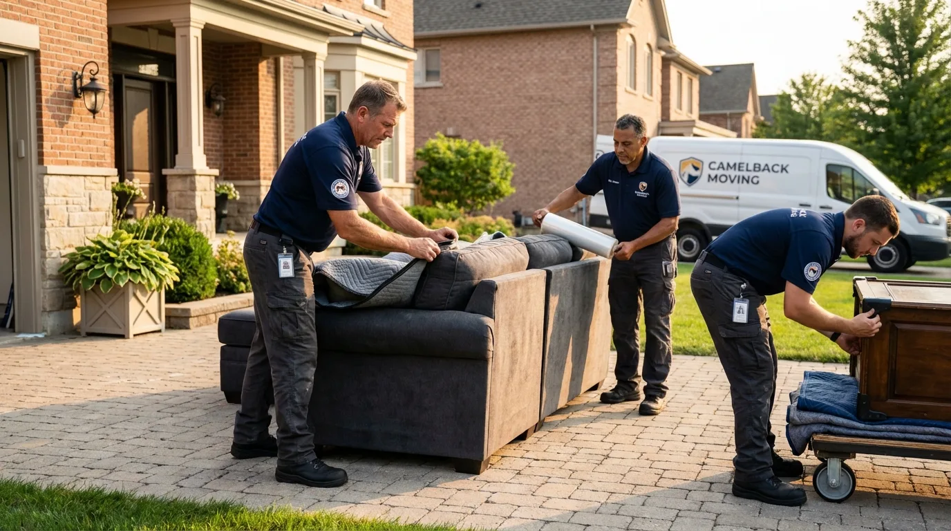 Large estate moving crew wrapping furniture in Duncannon, PA