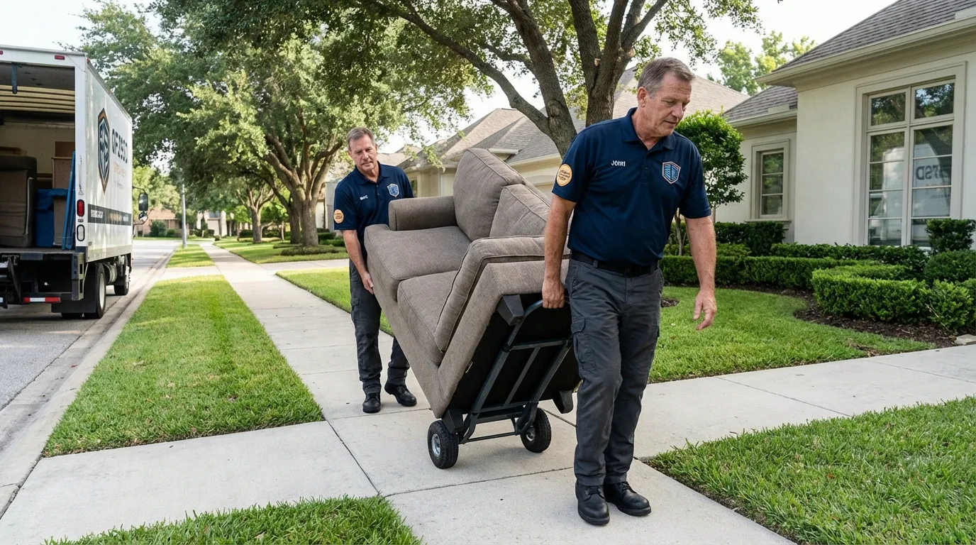 Local residential moving crew loading furniture in Duncannon, PA