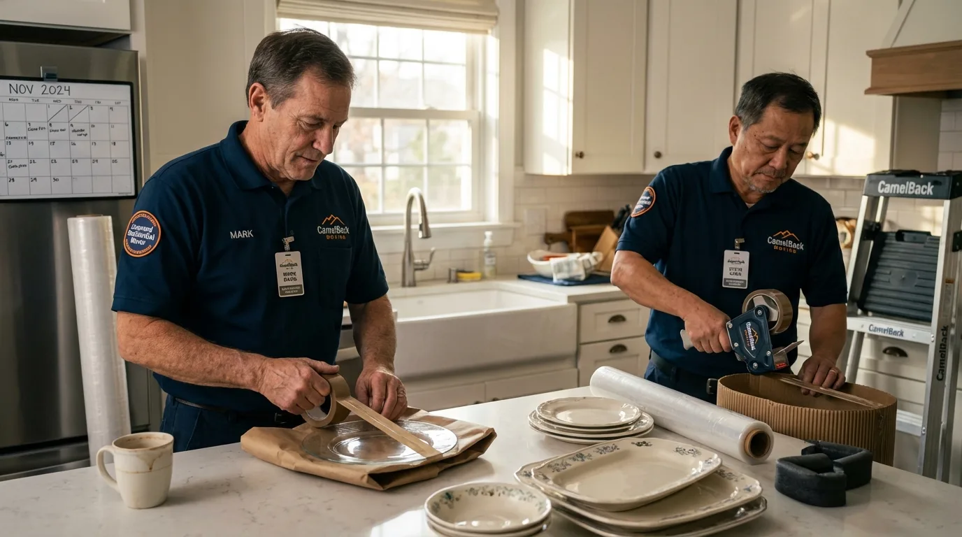 Professional crew packing kitchen dishware in Duncannon, PA